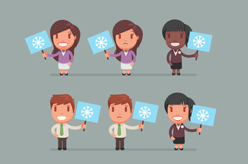 people holding signs