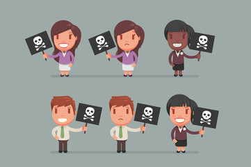 people holding signs