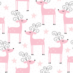 seamless reindeer pattern vector illustration - 132710772