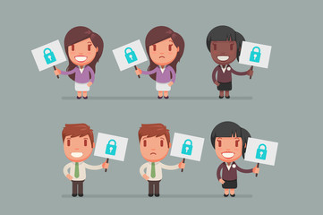 people holding signs