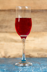 Glass of pink champagne