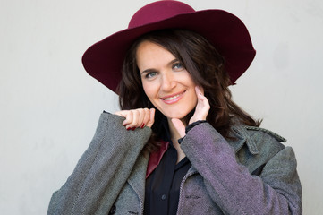 Beauty italian woman with hat