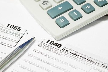 US tax form 1040 and 1065
