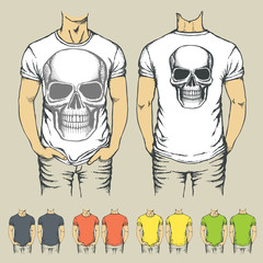 Vector t-shirts templates with prints of animals