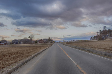 Cloud car highway Tree morning Road landscape Winter Nature