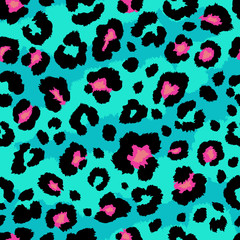 Naklejka premium Seamless leopard pattern. Vector.