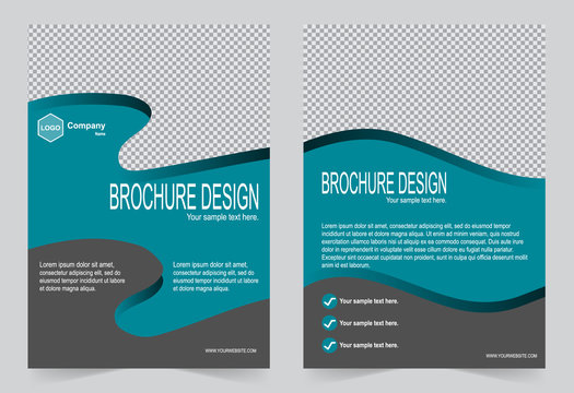 Brochure Template, Flyer Design Green And Gray Template