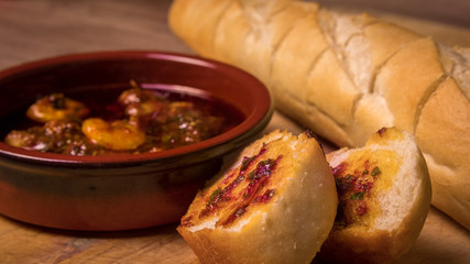 Prawns, Gambas, Shrimps Pil Pil, Andalusia Reciept with Garlic a