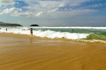 Sentimental walk along the beach