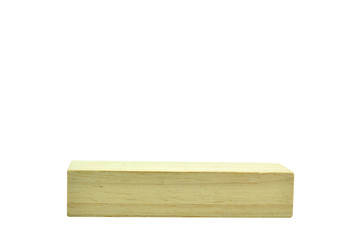 Rectangle wood block isolated on white background.