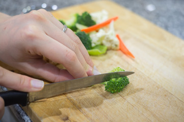 A Cooking Healthy Food in Home.