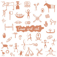 cave art set, vector