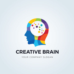 Creative Brain Logo idea Vector Logo Template