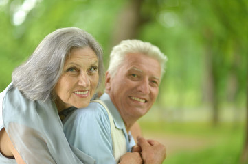 Senior couple in summer 