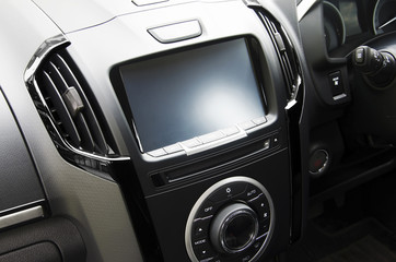 Console with screens in cars and air vehicles.
