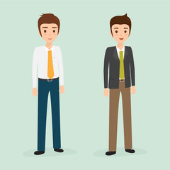 business man character. people suit to job. business cartoon vector.