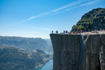 On the top of Preikestolen - Pulpit Rock in Norway