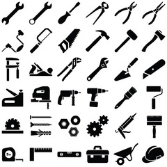 Construction tool icon collection - vector illustration  - obrazy, fototapety, plakaty