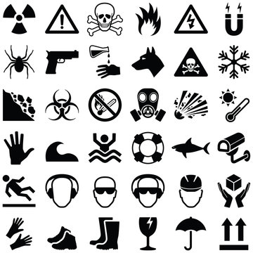 Danger and Warning icon collection - vector illustration 