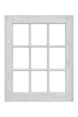 Wood window frame isolated on white background