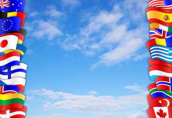 Flags Sky Border