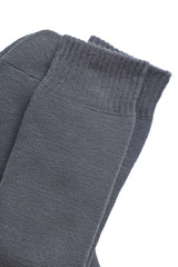 Black cotton sock isolated on a white background