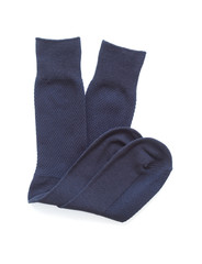 Black cotton sock isolated on a white background