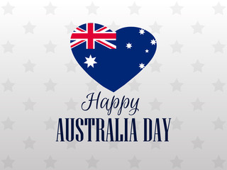 Happy Australia day 26 january. Heart with the flag of Australia. Vector illustration.