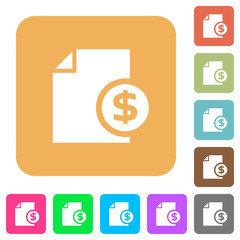Dollar report rounded square flat icons