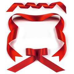 Fabric red ribbon set