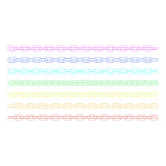 Chain set. Isolated on white background. Vector outline illustra