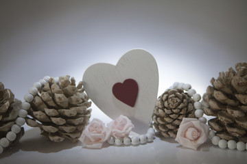 cœur de saint valentin fleurs roses 