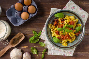 Tortellini with roasted vegetable and herbs