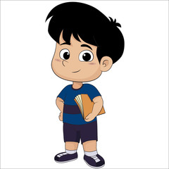 Cute kid holding a book.