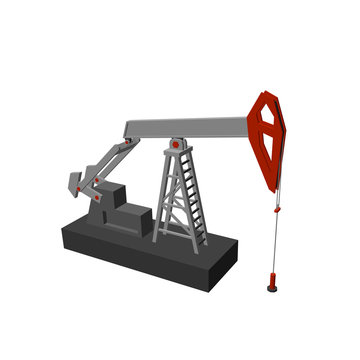 Oil pump jack.Isolated on white background. Vector illustration.