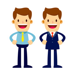 Two Businessman Characters With Suits and Shirt