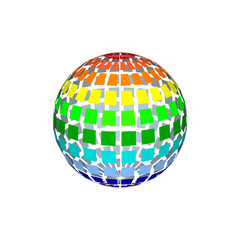 Abstract polygonal broken sphere. 3d Vector colorful illustratio