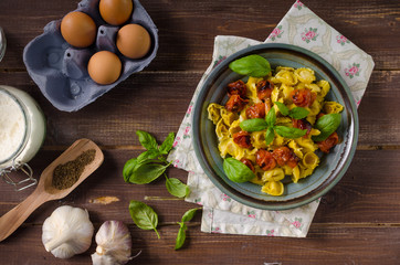 Tortellini with roasted vegetable and herbs
