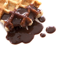 gaufre au chocolat fondu