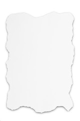 Ripped teared white paper isolated