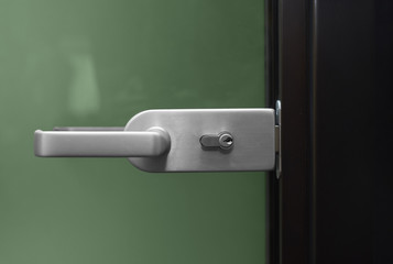 Modern, contemporary satin handle and keyhole detail