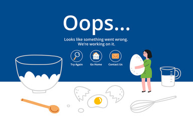Error page on kitchen background