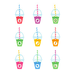 Smoothie vector cartoon collection