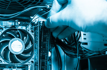 installing RAM into the motherboard