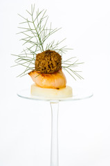 Entree with scallop and dill