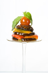 entree with tomato, eggplant and bell peppers