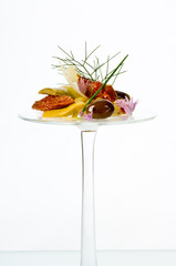 Entree with artichoke and olives