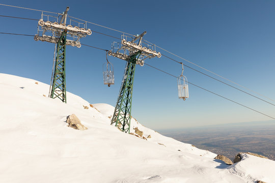 Ski lift in italian Alps