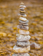 balance stone stack in outdoor