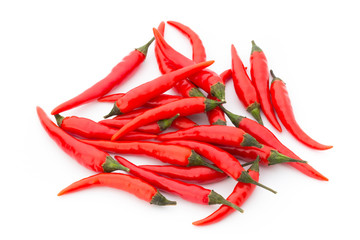 Chili pepper on the white background.